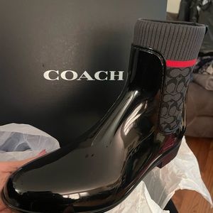 Coach Rubber Rainbootie. Patent leather. Brand New Never Worn